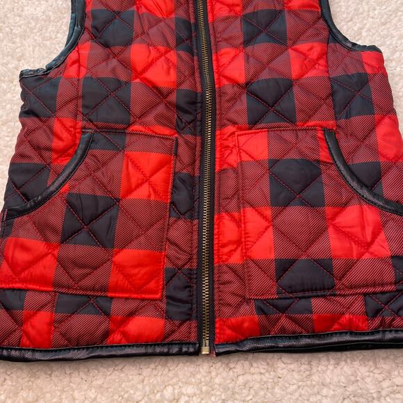 Pinc Premium Red and Black Plaid Puffer Vest Small - Picture 5 of 9